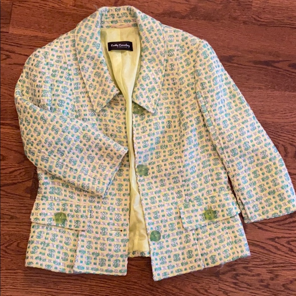 Betty Barclays green tweed blazer